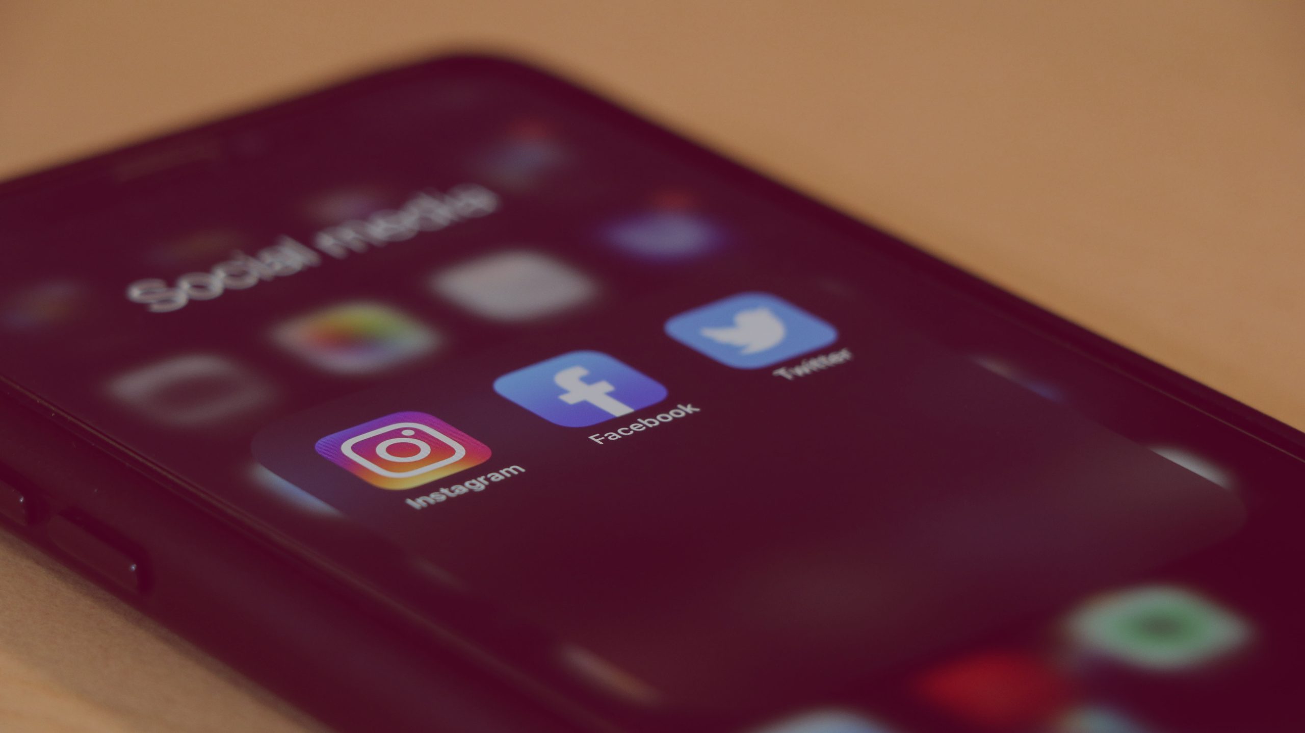 a mobile device with social media applications